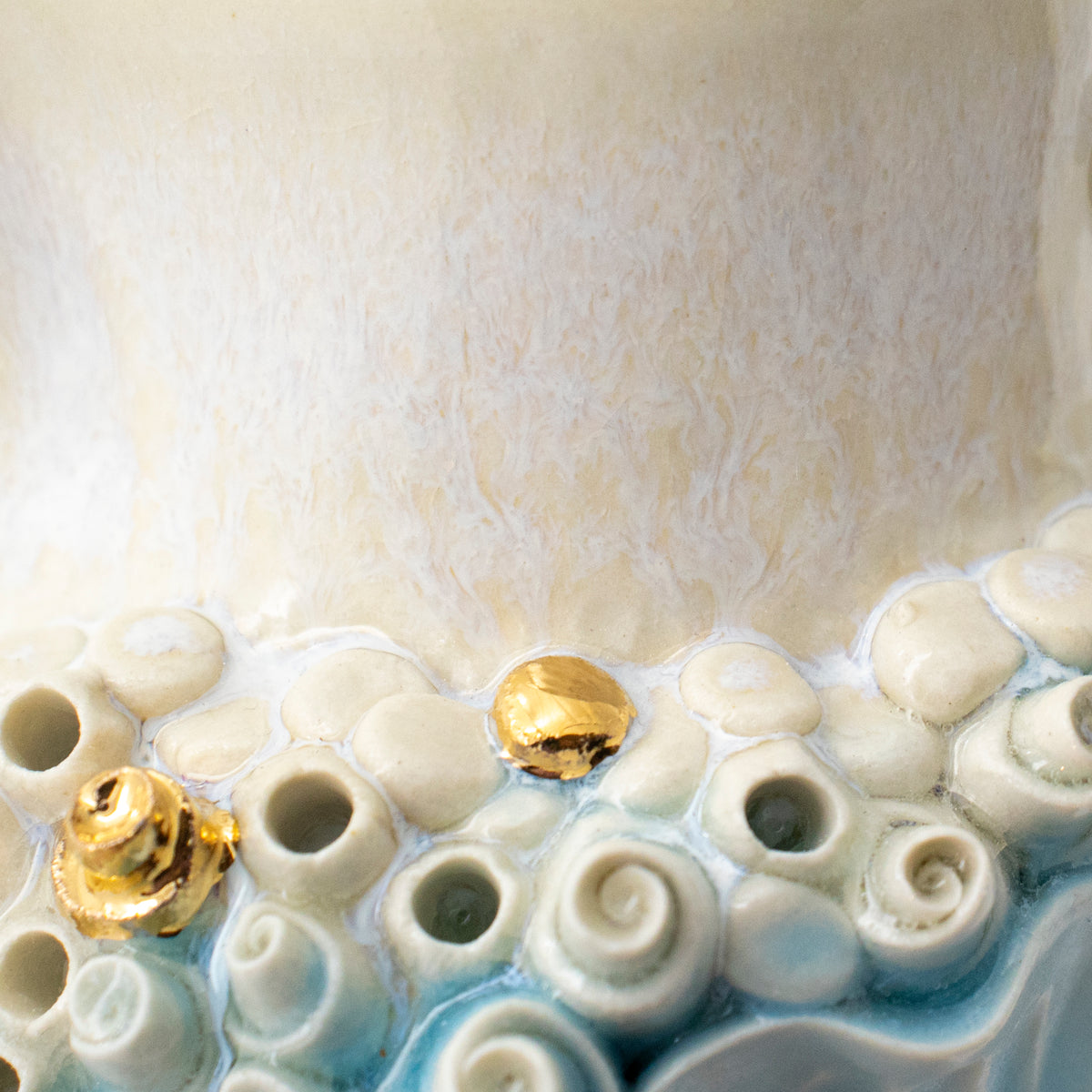 Pitcher in Blue with Gold