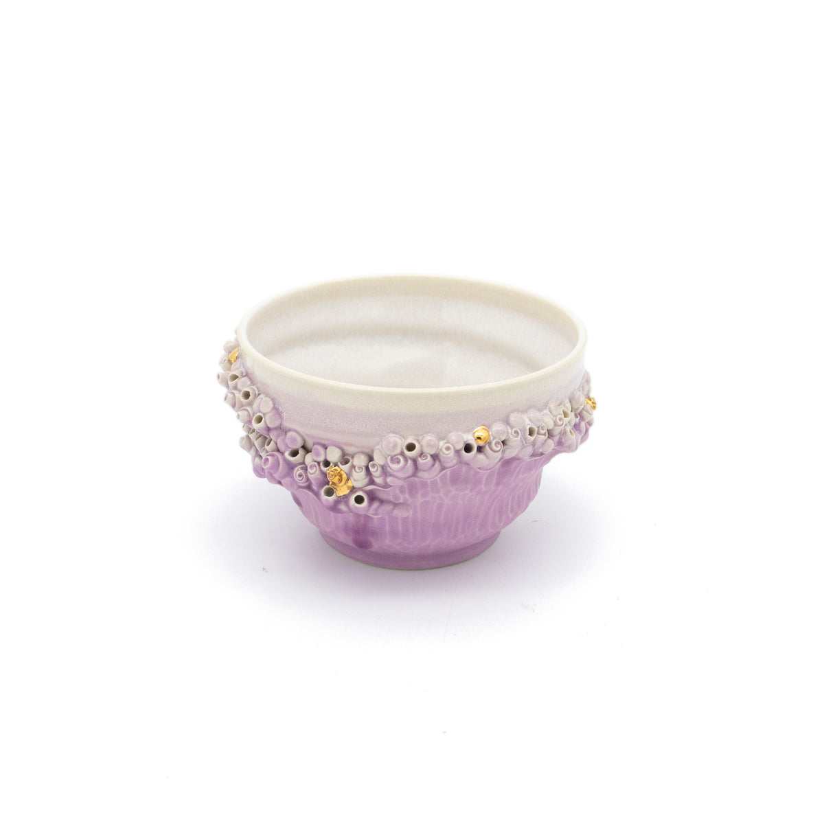 Medium Bowl in Lavender with Gold