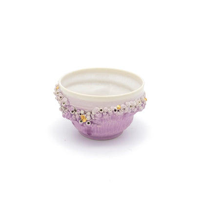 Medium Bowl in Lavender with Gold