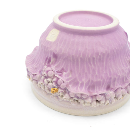 Medium Bowl in Lavender with Gold