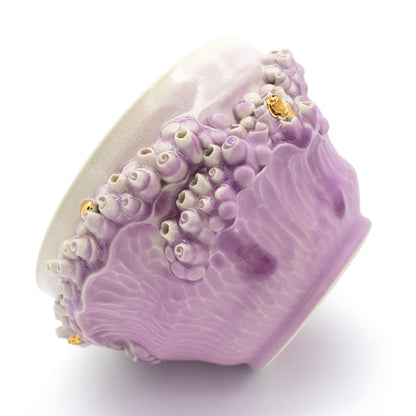 Medium Bowl in Lavender with Gold
