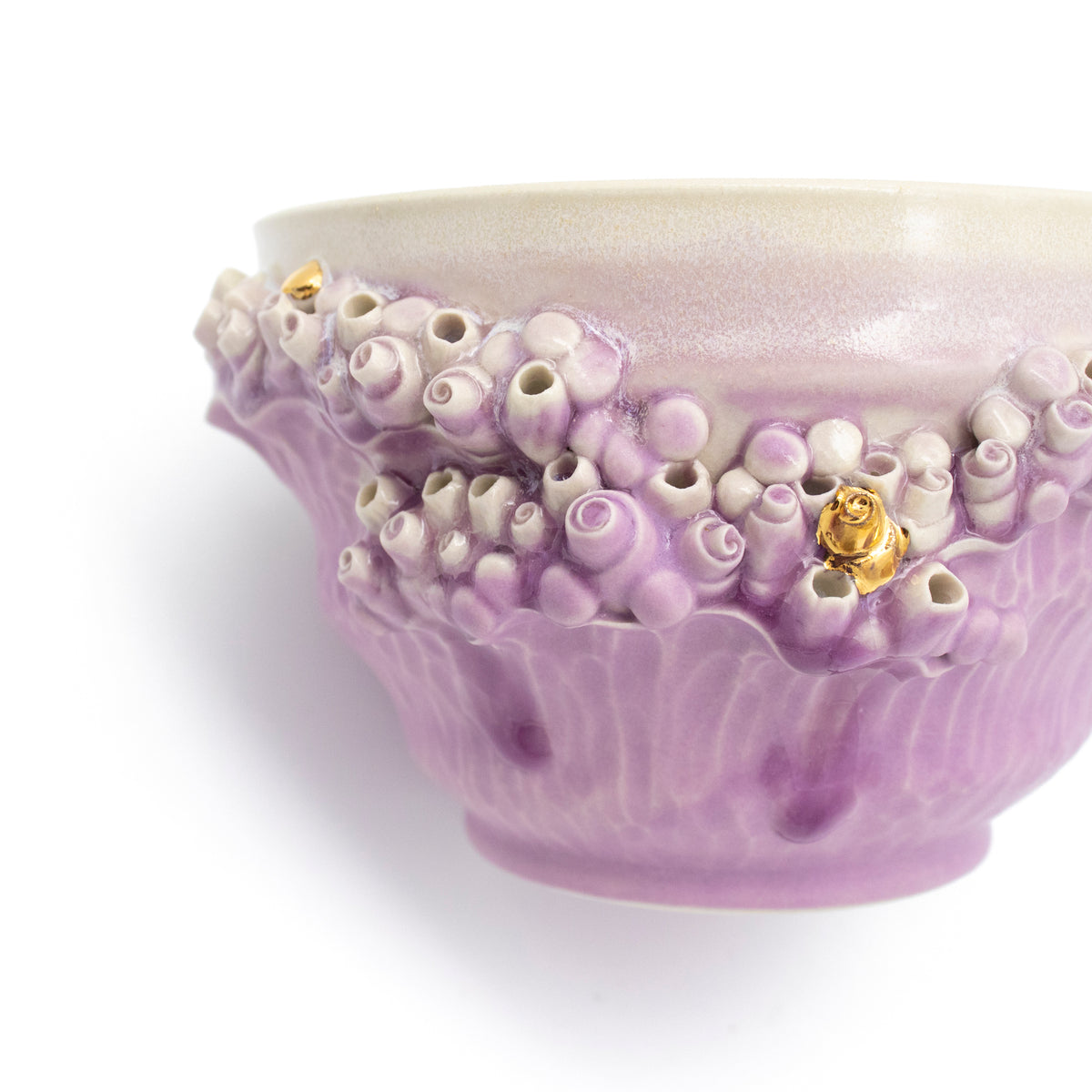 Medium Bowl in Lavender with Gold