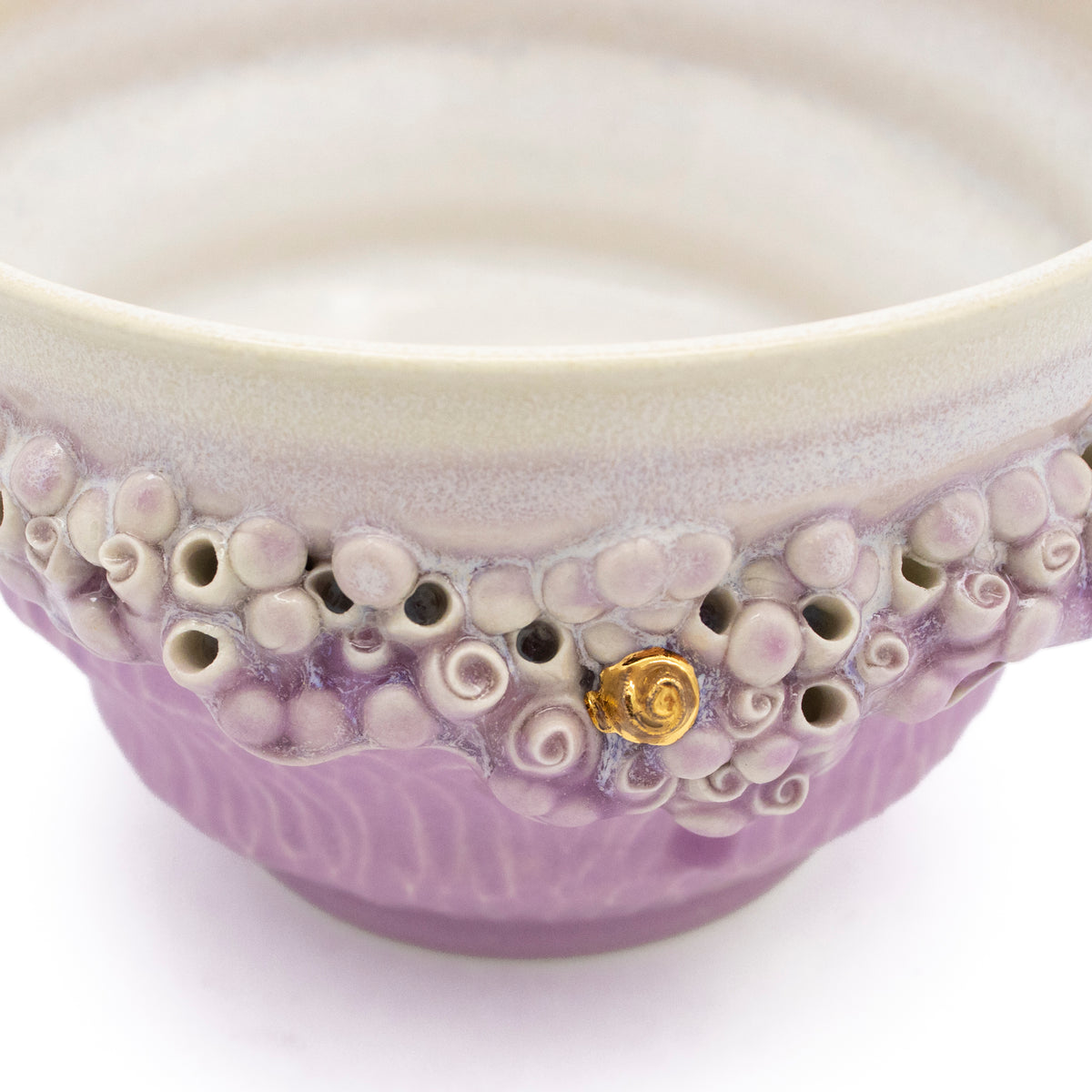 Medium Bowl in Lavender with Gold