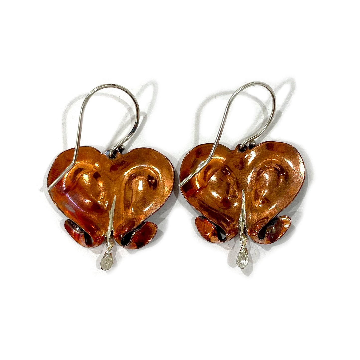 Bleeding Heart Earrings Textured