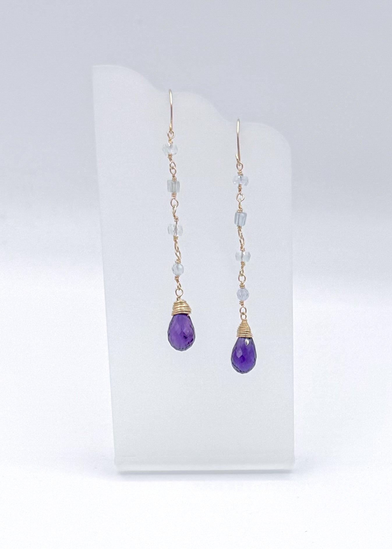 Amethyst and Aquamarine Earrings