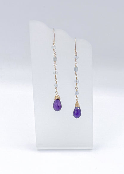 Amethyst and Aquamarine Earrings