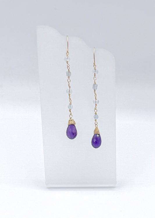 Amethyst and Aquamarine Earrings