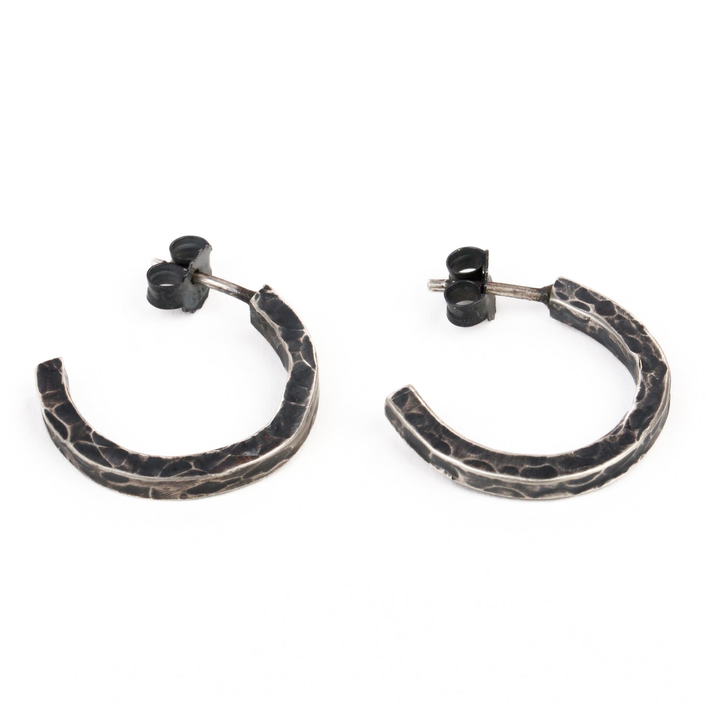 Hammered Bar Hoop Earrings