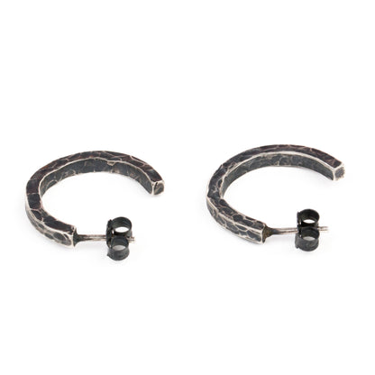 Hammered Bar Hoop Earrings