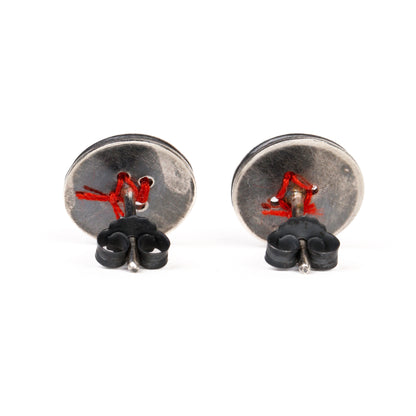 Threaded Button Earrings Studs
