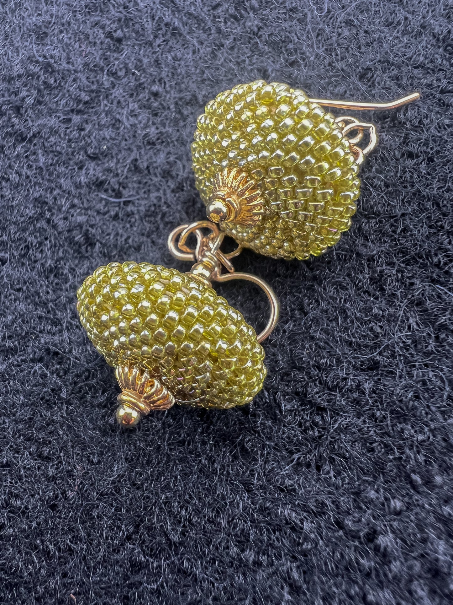 Gold Olive Tippe Top Earrings