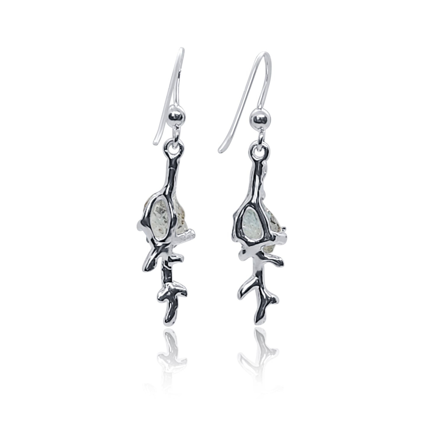 Forest Dew - Aquamarine Branch Earrings