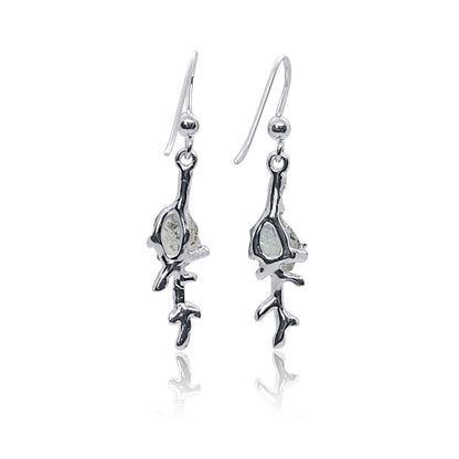 Forest Dew - Aquamarine Branch Earrings