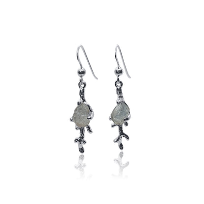 Forest Dew - Aquamarine Branch Earrings