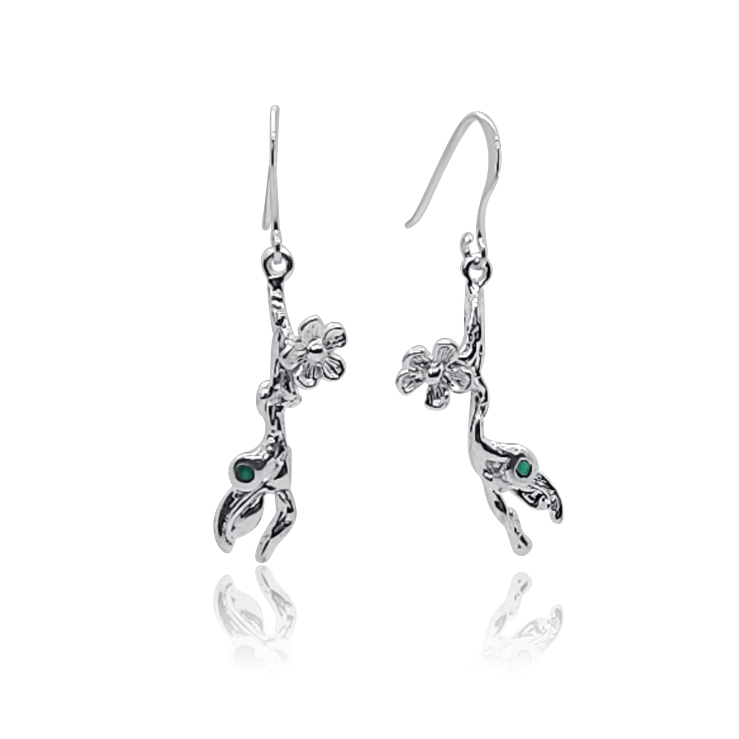 Gaia - Agate Leaf and Flower Earrings