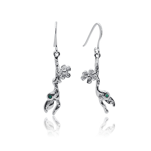 Gaia - Agate Leaf and Flower Earrings