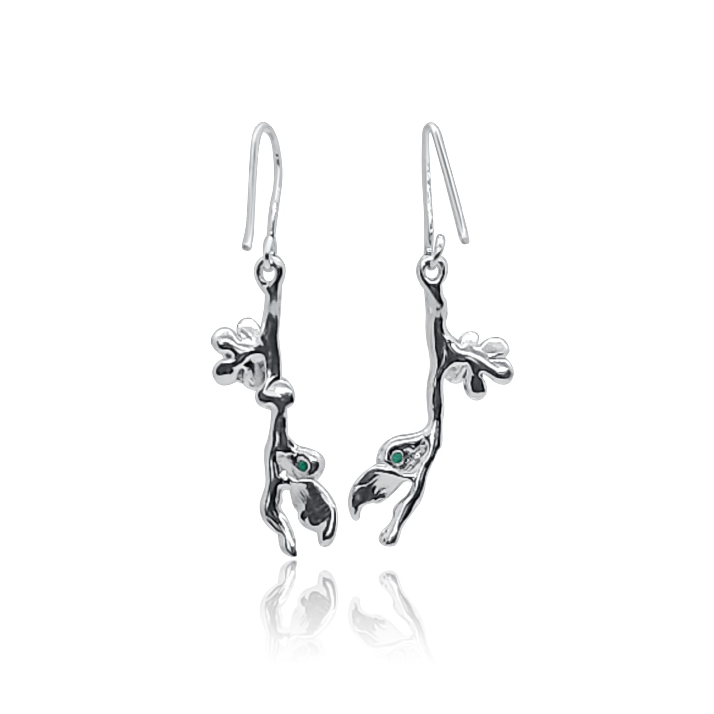 Gaia - Agate Leaf and Flower Earrings