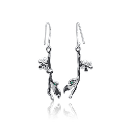 Gaia - Agate Leaf and Flower Earrings