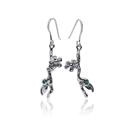 Gaia - Agate Leaf and Flower Earrings