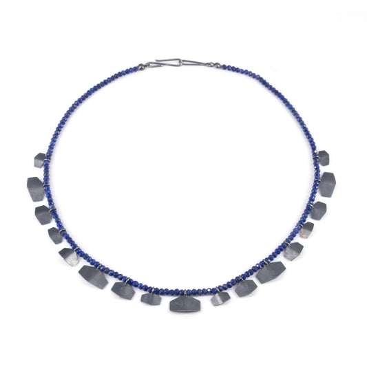 Double Trapezoid and Lapis Necklace