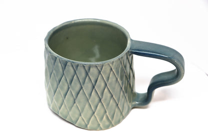 Carved Mug with Squiggle Handle