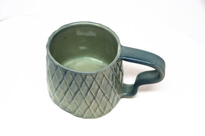 Carved Mug with Squiggle Handle