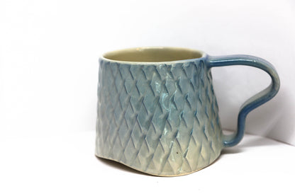 Carved Mug with Squiggle Handle