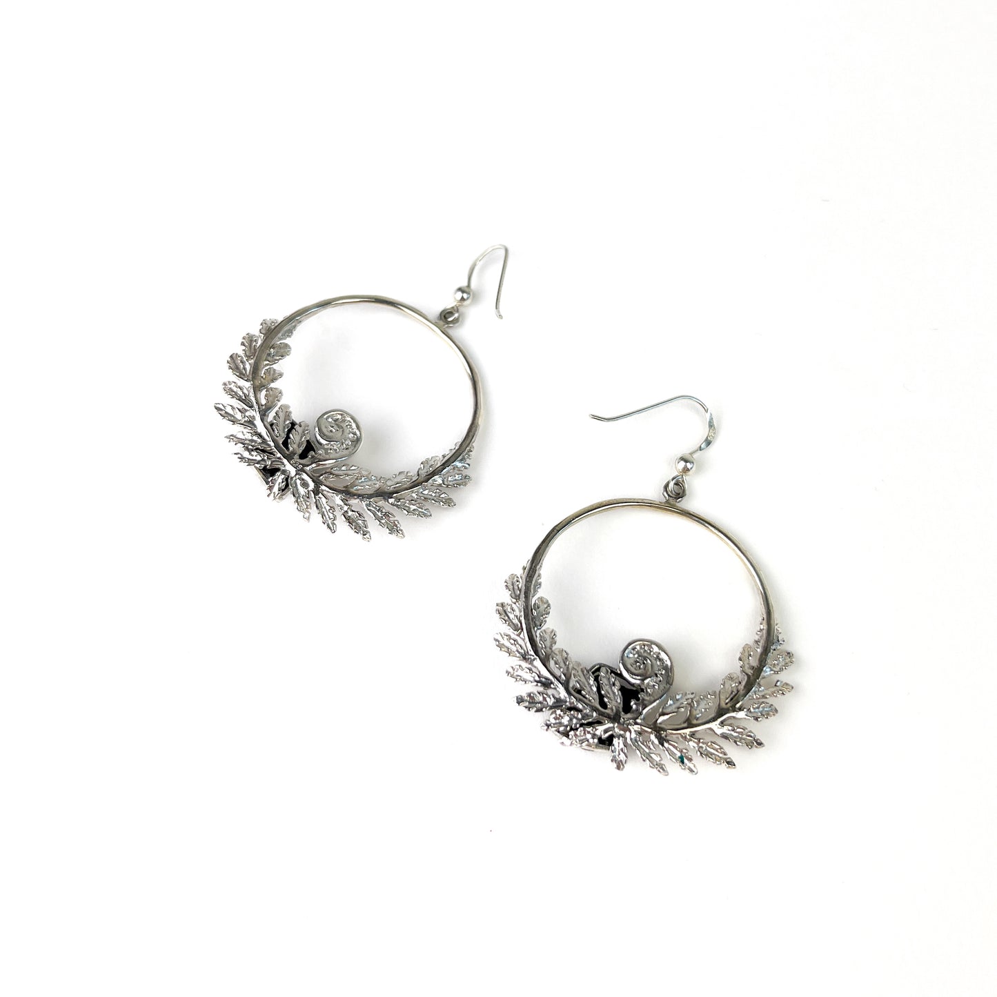 Iraia Silver Midnight Fern Earrings