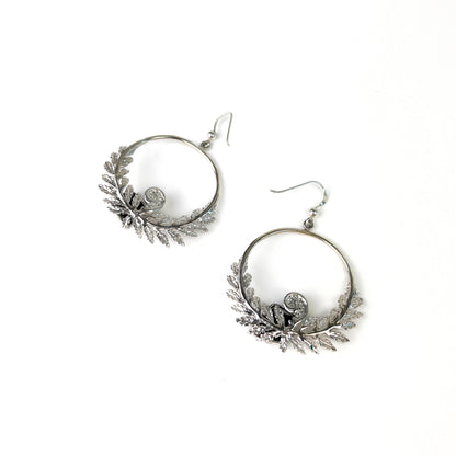 Iraia Silver Midnight Fern Earrings