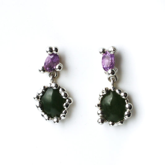 Amethyst & Jade Twosome Earrings