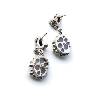 Garnet & Chalcedony Twosome Earrings