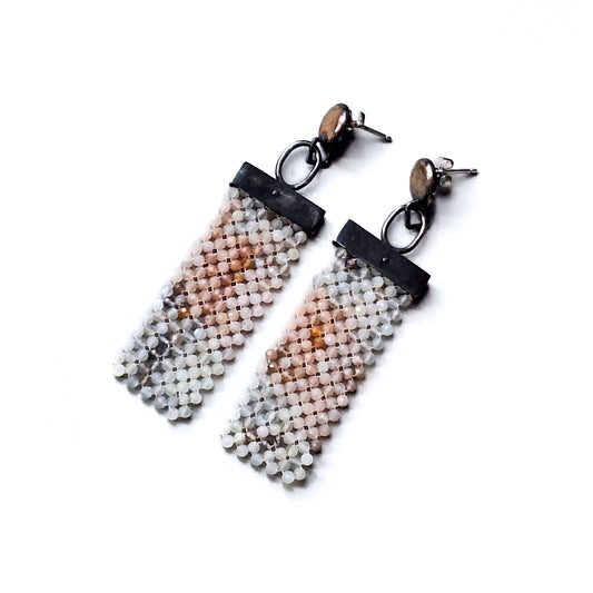 Moon Stone weaved earrings
