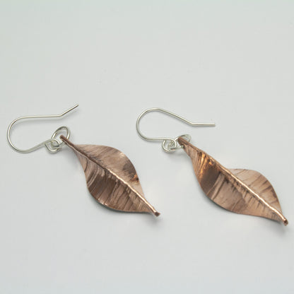 Enameled Mango Leaf Earrings
