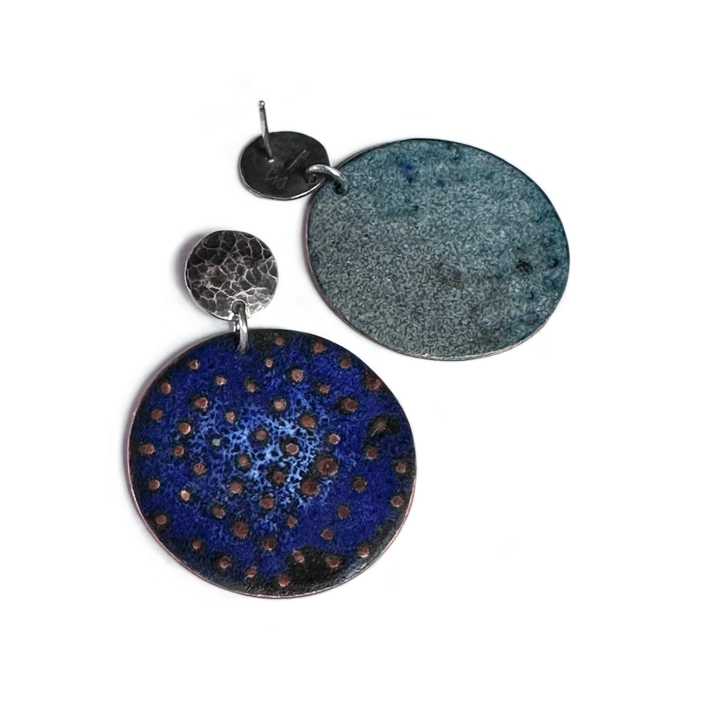 Blue Disc Earrings