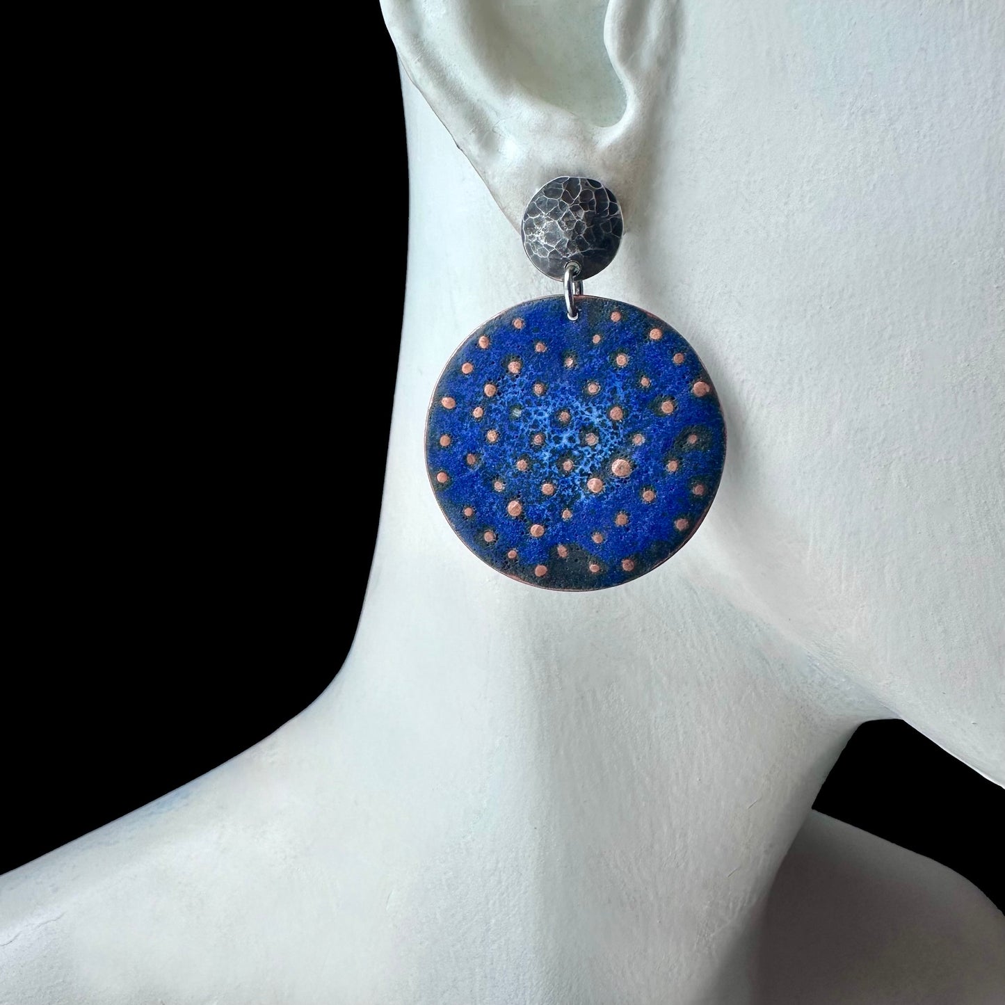 Blue Disc Earrings