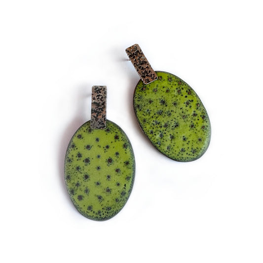 Green Oval Earrings
