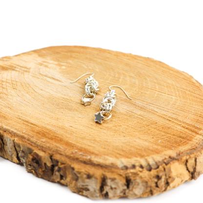 King Chain Dangle Star Earrings - Craft Council of BC