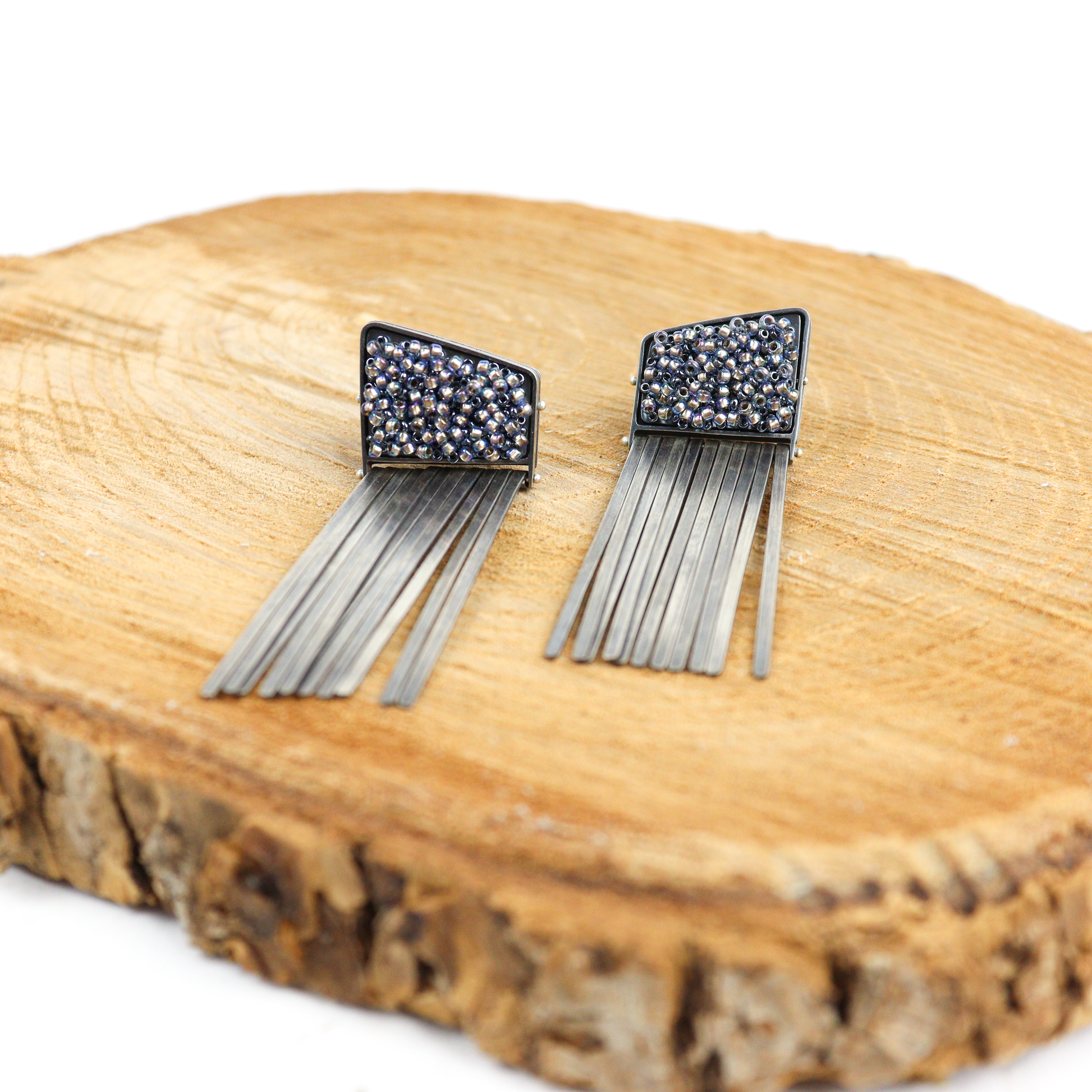 Shimmering Fringe Earrings - Craft Council of BC
